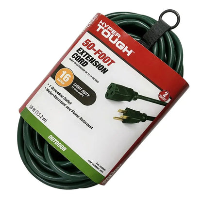 50FT Green Single Outlet Extension Cord